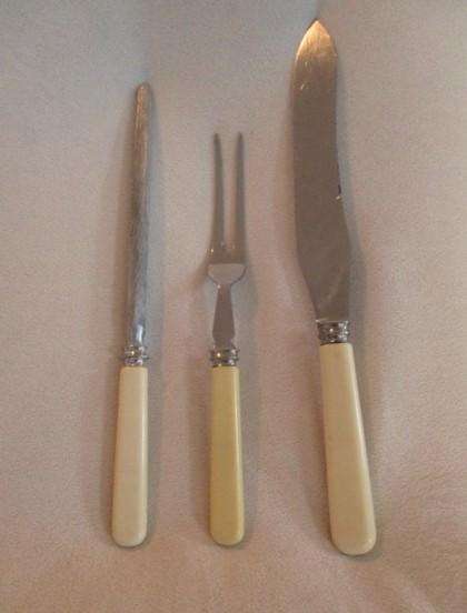 Circa 1920's to 40's Antique/vintage Harris Miller & Co forged (not cast)carving set in box