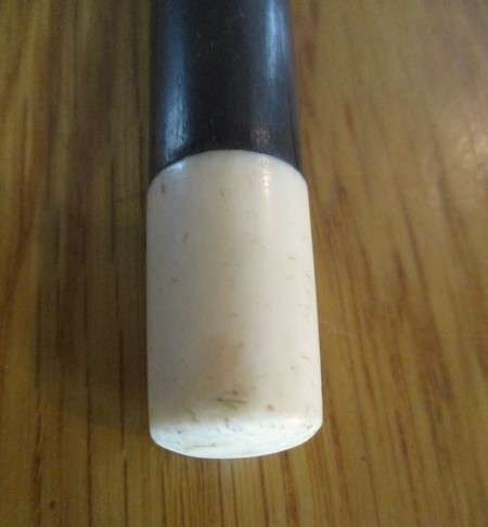 Vintage ebony walking stick with bone handle and tip