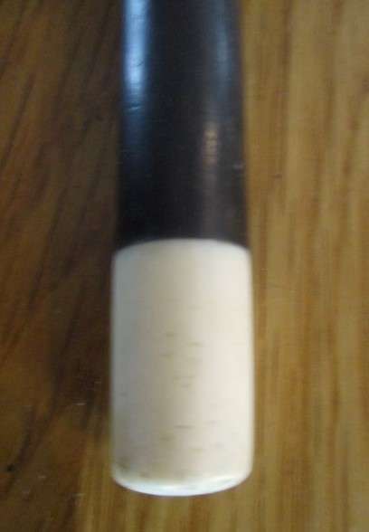 Vintage ebony walking stick with bone handle and tip