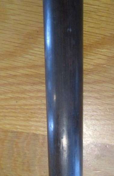 Vintage ebony walking stick with bone handle and tip