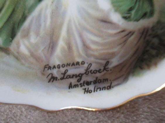 Two collectable Royal Standard fine bone China pin dishes after Dutch artist M. L angbroek