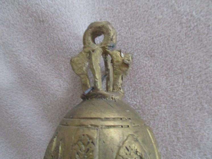 Special find!!  Vintage/antique hand cast Indian brass bell windchimes - carved with Hindu deities