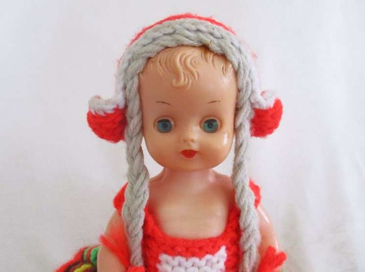 For Annalie only - From Granny's day - three vintage hand knitted half doll tea cosies