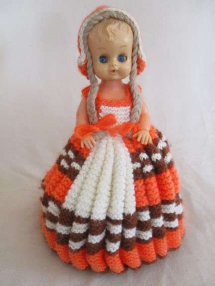 For Annalie only - From Granny's day - three vintage hand knitted half doll tea cosies