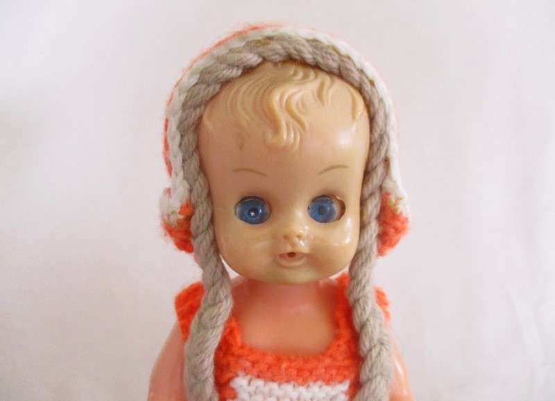 For Annalie only - From Granny's day - three vintage hand knitted half doll tea cosies