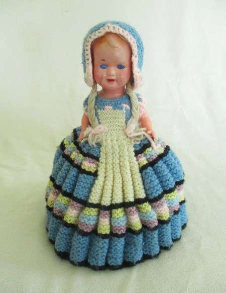 For Annalie only - From Granny's day - three vintage hand knitted half doll tea cosies