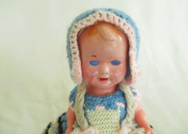 For Annalie only - From Granny's day - three vintage hand knitted half doll tea cosies