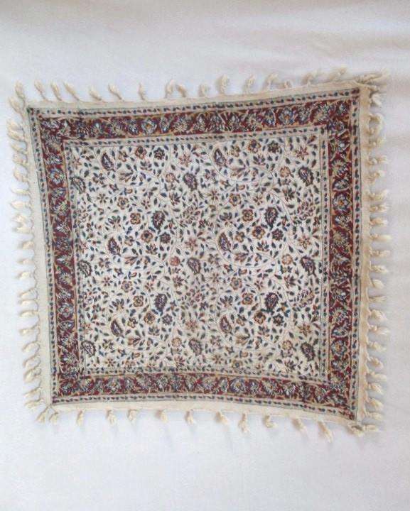 A vintage hand blocked (natural dyed) Sfahani Iran Ghalamkar cloth - signed