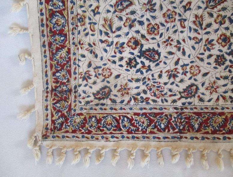 A vintage hand blocked (natural dyed) Sfahani Iran Ghalamkar cloth - signed