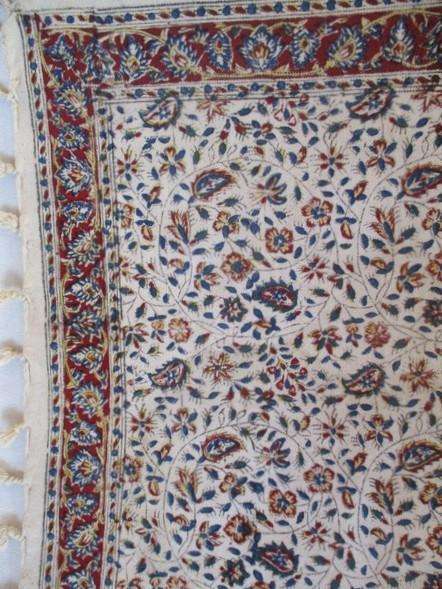 A vintage hand blocked (natural dyed) Sfahani Iran Ghalamkar cloth - signed