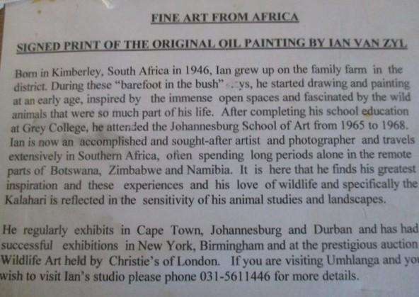 Two originally signed, beautifully framed prints by S.A. artist Ian van Zyl