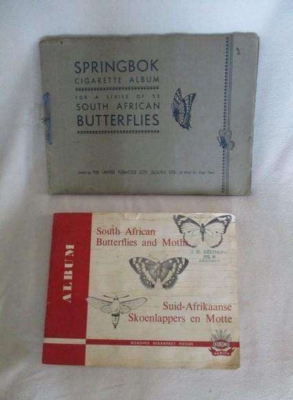 Vintage Bokomo and Springbok cards - two collectable albums on S.A. Butterflies and Moths - complete