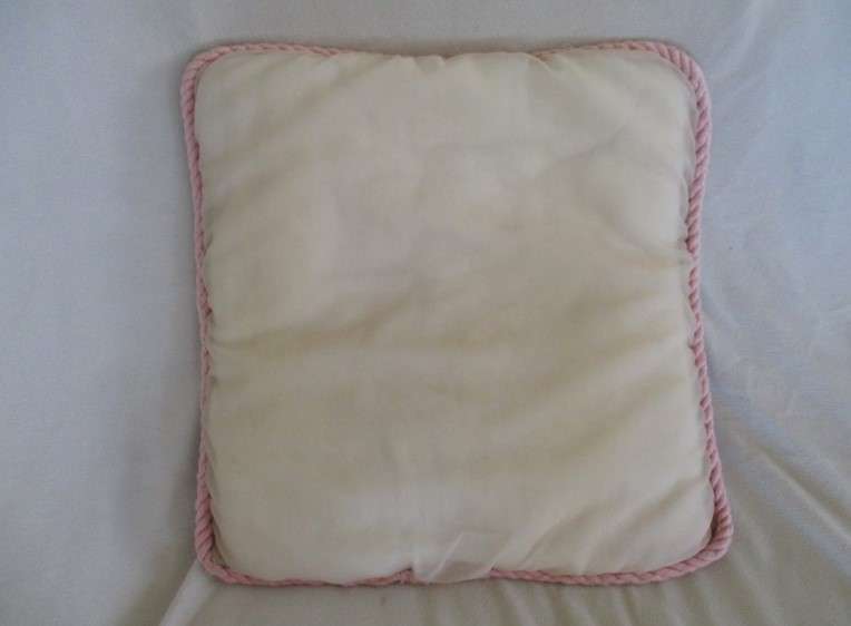 Lovely vintage cushion with hand embroidered pink roses