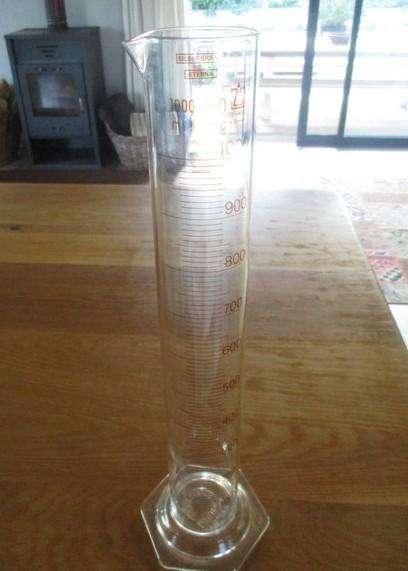 Vintage W. Germany Duran 50 Schott & Gen Mainz Jena Chemistry glass graduated cylinder