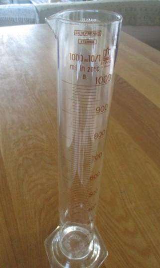 Vintage W. Germany Duran 50 Schott & Gen Mainz Jena Chemistry glass graduated cylinder