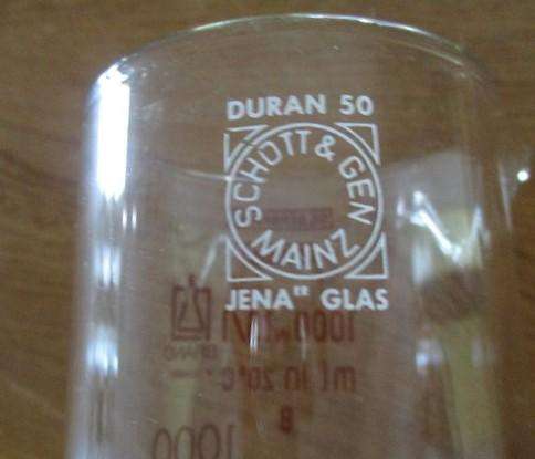 Vintage W. Germany Duran 50 Schott & Gen Mainz Jena Chemistry glass graduated cylinder