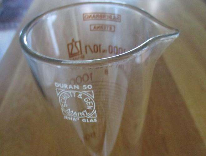 Vintage W. Germany Duran 50 Schott & Gen Mainz Jena Chemistry glass graduated cylinder