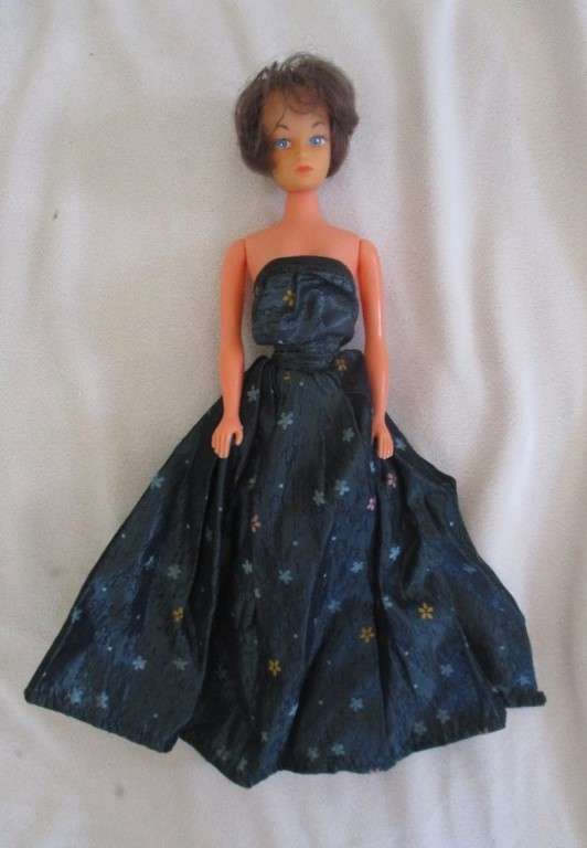 Collectable vintage 1960's Barbie clone doll made in Hong Kong in gorgeous dress and cape
