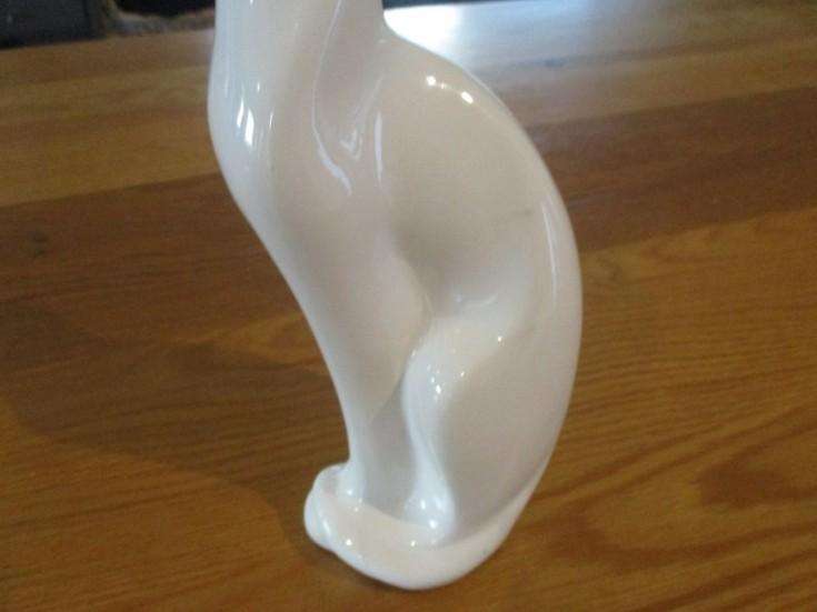 Elegant tall white porcelain cat