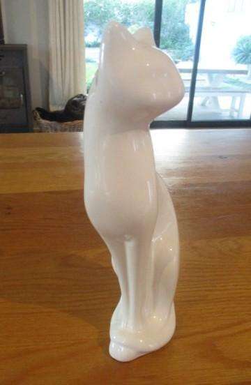Elegant tall white porcelain cat