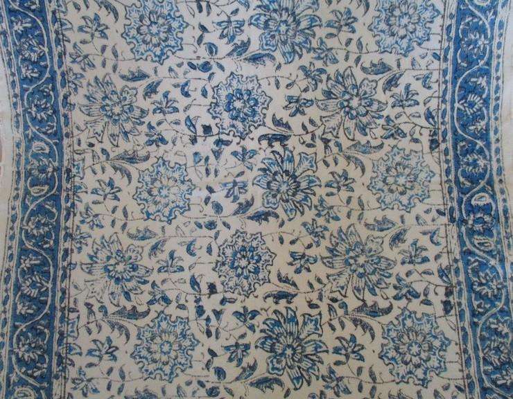 A vintage hand blocked (natural dyed) Sfahani Iran Ghalamkar cloth - signed