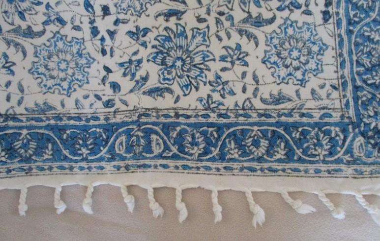 A vintage hand blocked (natural dyed) Sfahani Iran Ghalamkar cloth - signed