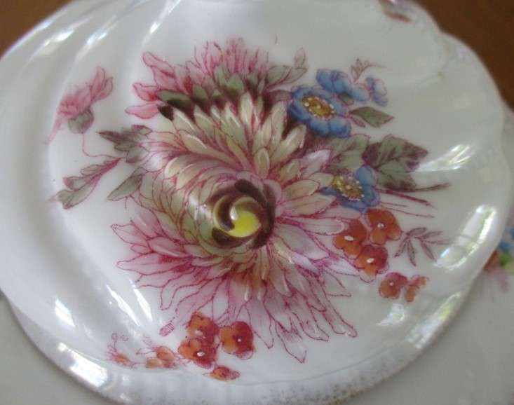 Beautiful large vintage butter/cheese dish with floral design