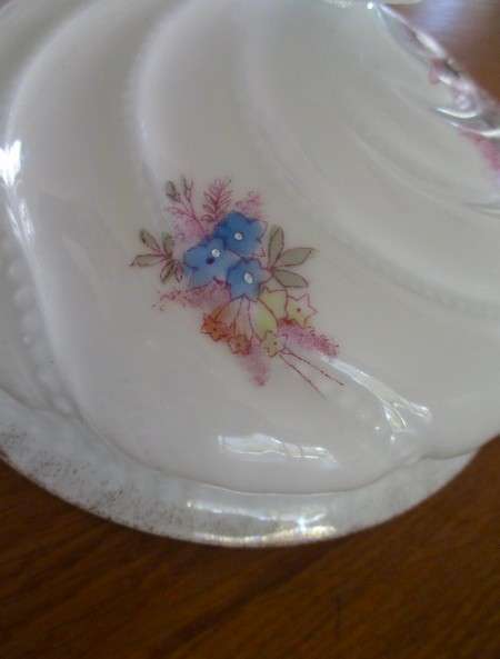 Beautiful large vintage butter/cheese dish with floral design