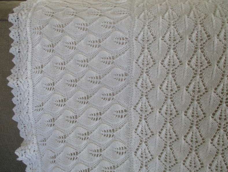 Beautiful hand crocheted wool blanket/throw