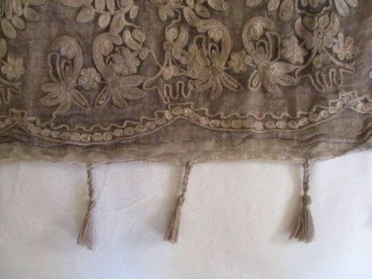 A beautiful two toned coffee embroidered reversable  Pashmina/Throw