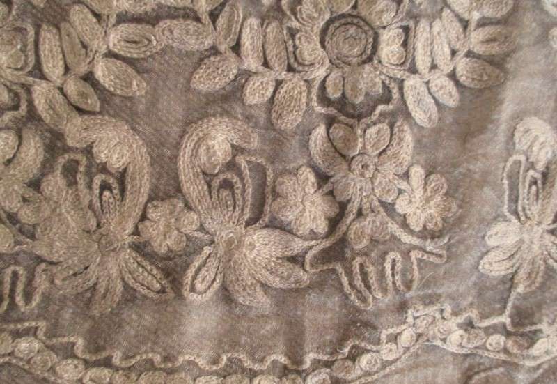 A beautiful two toned coffee embroidered reversable  Pashmina/Throw