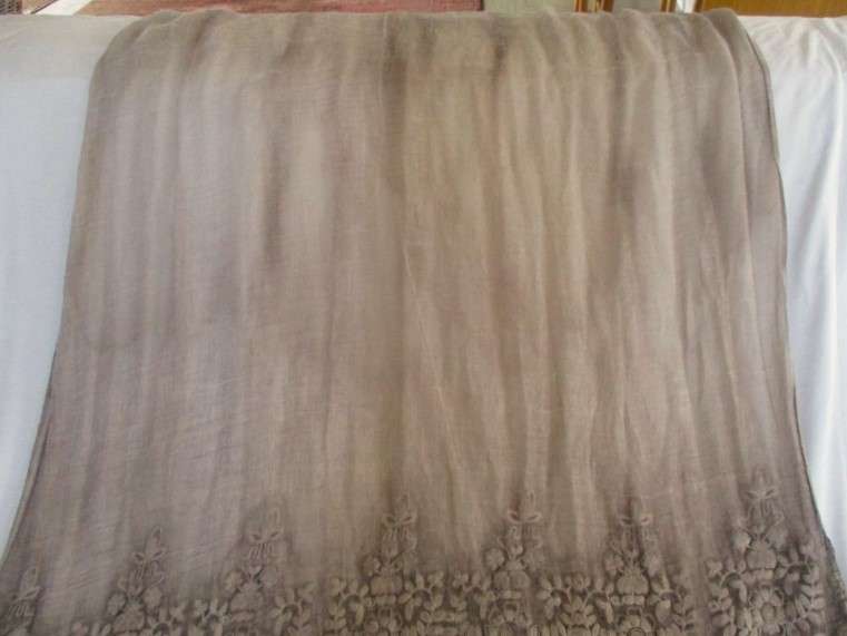 A beautiful two toned coffee embroidered reversable  Pashmina/Throw