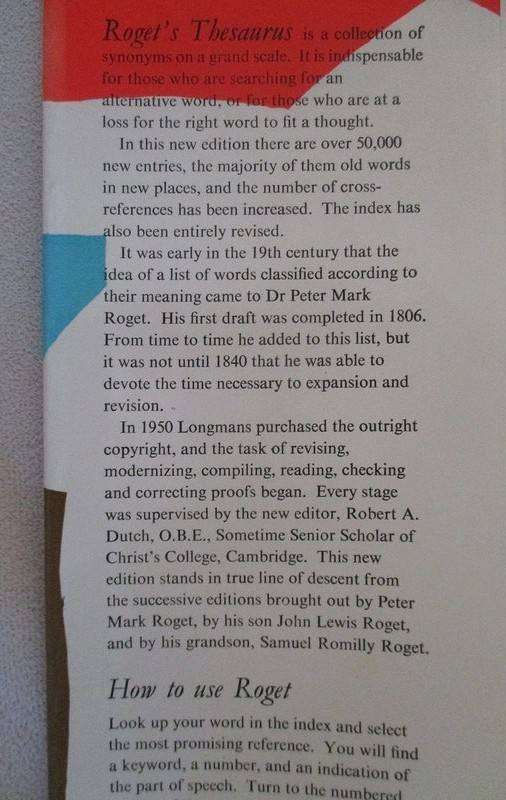 A lovely thick Roget's Thesaurus for crossword lovers