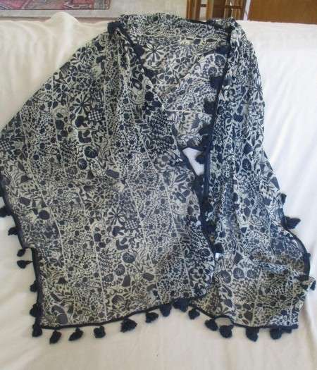 A beautiful Indian shawl with pretty tassel detail