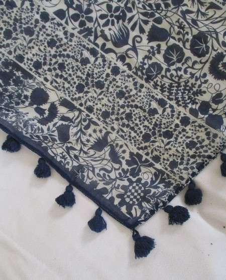 A beautiful Indian shawl with pretty tassel detail