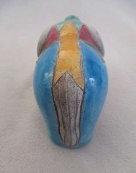 A small Raku elephant -signed by artist - great condition