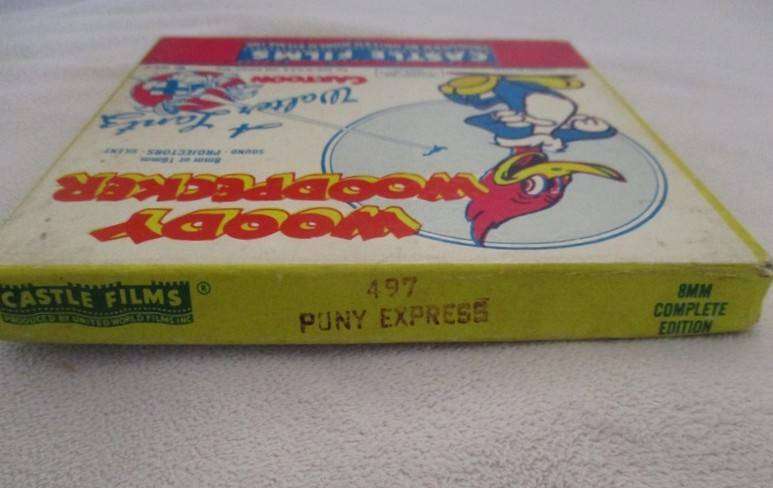 Two vintage Cartoon 8mm film reels in original boxes - Bugs Bunny and Woody Woodpecker