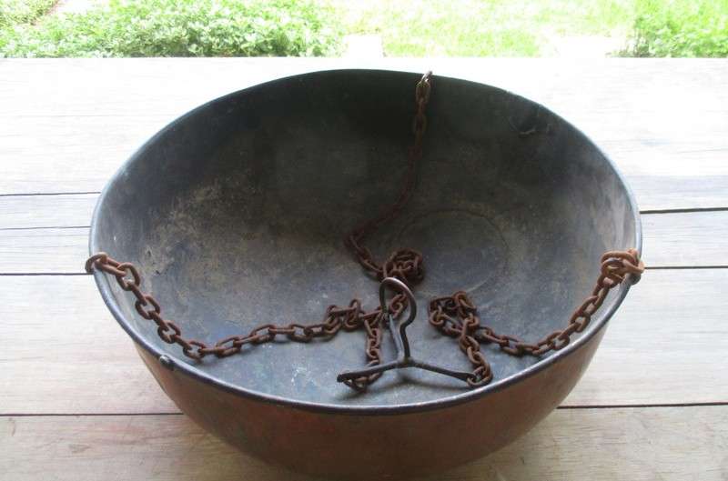 Absolutely HUGE shabby chic hanging multi-plant copper container for garden or patio