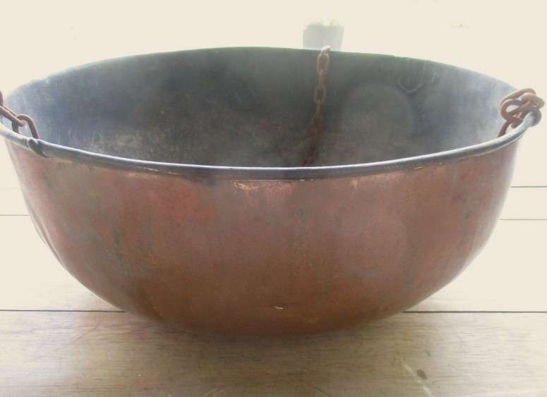 Absolutely HUGE shabby chic hanging multi-plant copper container for garden or patio
