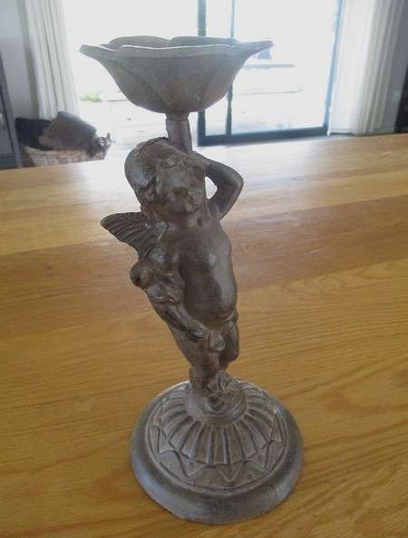 For SBenden only - Antique very heavy cast iron angel/cherub
