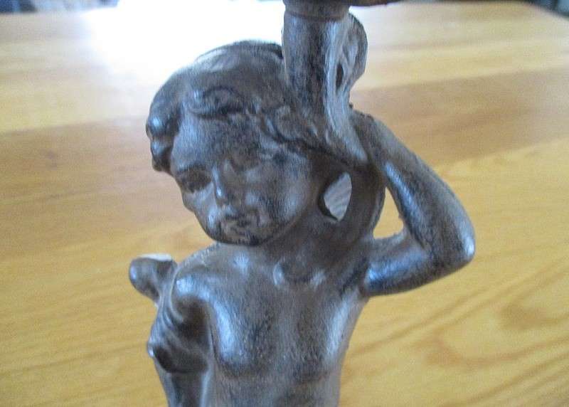 For SBenden only - Antique very heavy cast iron angel/cherub