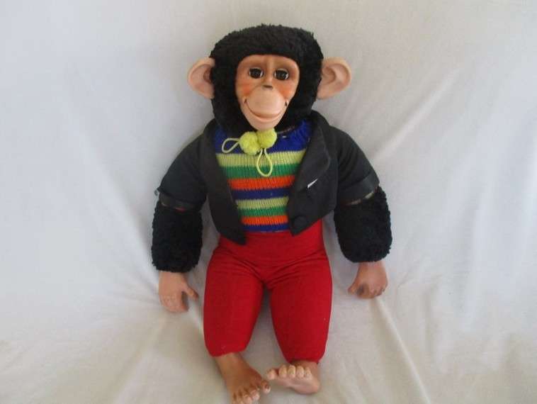 Aww .... Granny's toy monkey - very large vintage monkey with big ears and open/close eyes