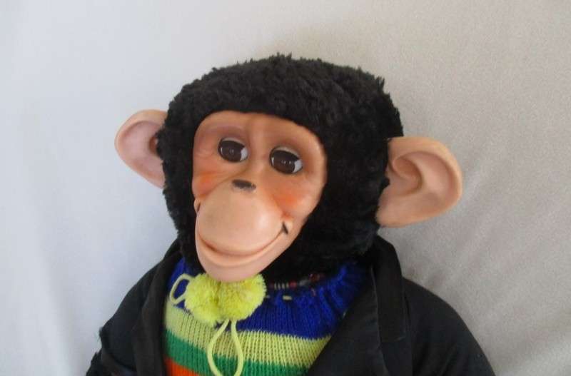 Aww .... Granny's toy monkey - very large vintage monkey with big ears and open/close eyes