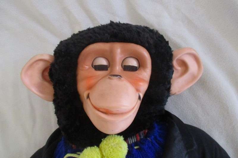 Aww .... Granny's toy monkey - very large vintage monkey with big ears and open/close eyes