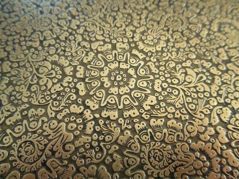 2. - A vintage/antique beautifully engraved solid brass cigar/keepsake box - wood lined