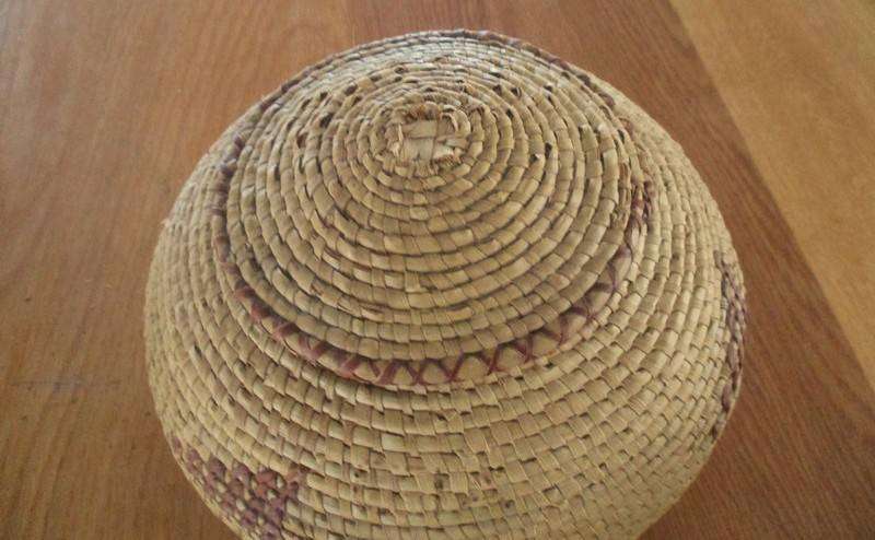 Two vintage, expertly woven lidded snake charmer's baskets in great condition