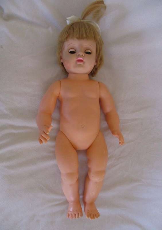 And then this very large 56cm tall vintage 1960's darling girl with her then "modern" hairstyle