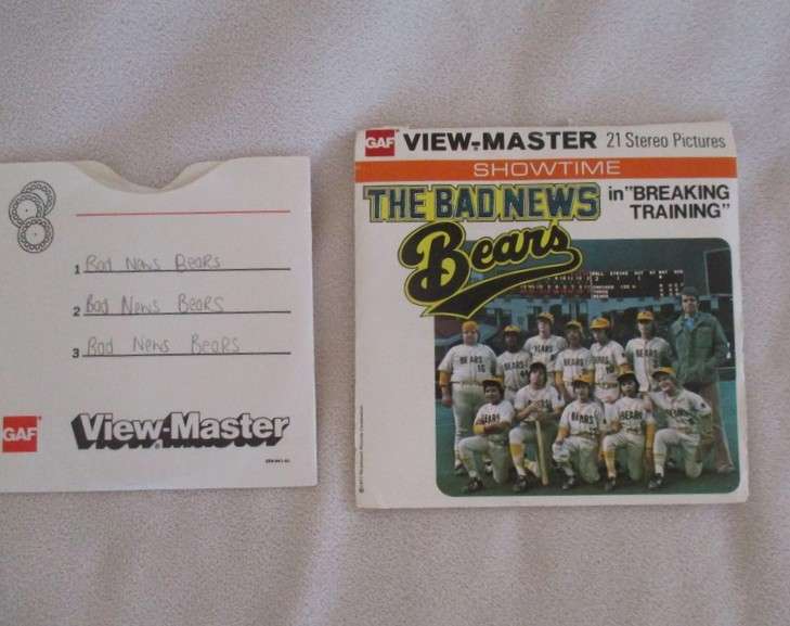 Three vintage 1977 View-Master reels plus read-along story booklet - The Bad News Bears