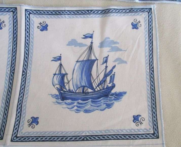 Three pretty blue and white cloths with Dutch scenes