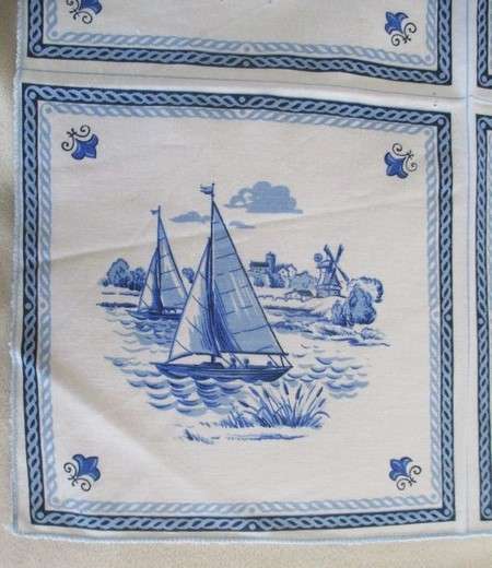 Three pretty blue and white cloths with Dutch scenes